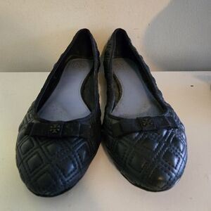 Black And Navy Tory Burch Quilted Flats